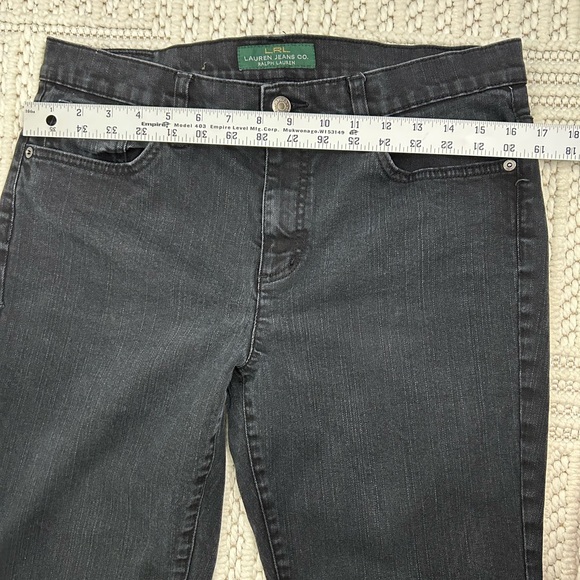 Women’s size 12 Ralph Lauren  Black Jeans strait left high rise - Picture 6 of 8